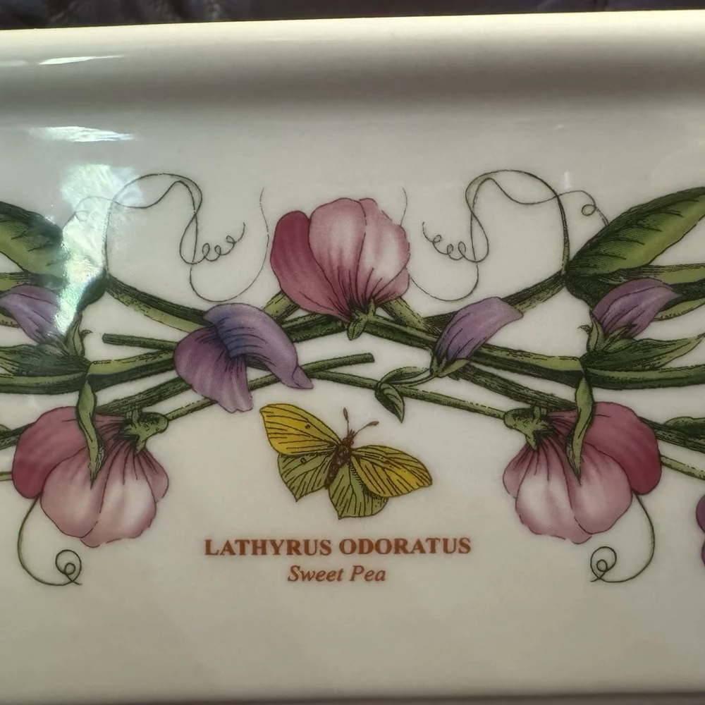 Portmeirion Botanic Garden Porcelain Meatloaf Dish 12 x 5.5” Sweet Pea